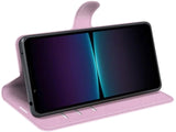 Lederhülle Karten Wallet Ledertasche Etui für Sony Xperia 1 VI in rosa von Screenguard