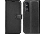 Lederhülle Karten Wallet Ledertasche Etui für Sony Xperia 1 VI in schwarz von Screenguard