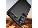 Flexible Handy Schutzhülle mit gebürster Carbon Textur auf der Rückseite für zum Schutz des Sony Xperia 1 VII  Display und Gehäuse Case in schwarz von Screenguard