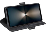 Veganes Flip Case Leder Etui Hülle mit Karten Fächer und Sichtfenster für Sony Xperia 1 VII in schwarz von Screenguard