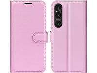 Lederhülle Karten Wallet Ledertasche Etui für Sony Xperia 1 VII in rosa von Screenguard