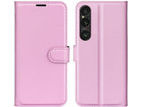 Lederhülle Karten Wallet Ledertasche Etui für Sony Xperia 1 VII in rosa von Screenguard