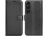 Lederhülle Karten Wallet Ledertasche Etui für Sony Xperia 1 VII in schwarz von Screenguard