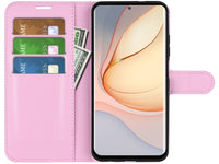 Lederhülle Karten Wallet Ledertasche Etui für Sony Xperia 10 IV in rosa von Screenguard