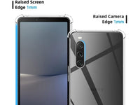 Hoch transparenter TPU Gummi Schutz Handy Hülle Clear Case klar mit verstärkten Schutzecken Bumper für das Sony Xperia 10 V Display und Gehäuse in transparent von Screenguard