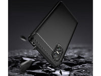 Flexible Handy Schutzhülle mit gebürster Carbon Textur auf der Rückseite für zum Schutz des Sony Xperia 10 VI  Display und Gehäuse Case in schwarz von Screenguard