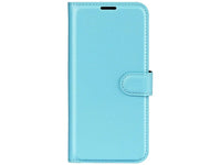 Lederhülle Karten Wallet Ledertasche Etui für Sony Xperia 10 VI in hellblau von Screenguard