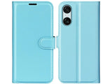 Lederhülle Karten Wallet Ledertasche Etui für Sony Xperia 10 VI in hellblau von Screenguard