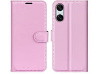 Lederhülle Karten Wallet Ledertasche Etui für Sony Xperia 10 VI in rosa von Screenguard