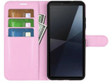 Lederhülle Portemonnaie Karten Ledertasche für Sony Xperia 10 VI in rosa von Screenguard