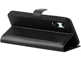 Lederhülle Karten Wallet Ledertasche Etui für Sony Xperia 10 VI in schwarz von Screenguard