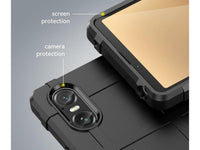 Widerstandsfähige, stabile Outdoor Sport Hülle für das Sony Xperia 10 VI für Handwerker, Baustelle, Business, äusserst stabil mit erhöhten Rändern und Kanten in schwarz von Screenguard
