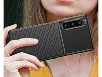 Moderne Design Hülle Cover für das Sony Xperia 5 IV mit Stripes zum Schutz von Kratzern, Dellen, Display aus TPU Gummi in schwarz von Screenguard