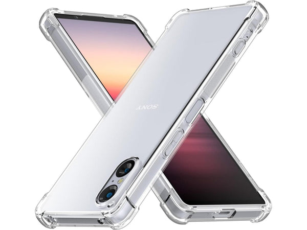 Hoch transparenter TPU Gummi Schutz Handy Hülle Clear Case klar mit verstärkten Schutzecken Bumper für das Sony Xperia 5 V Display und Gehäuse in transparent von Screenguard