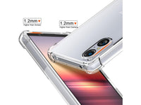Hoch transparenter TPU Gummi Schutz Handy Hülle Clear Case klar mit verstärkten Schutzecken Bumper für das Sony Xperia 5 V Display und Gehäuse in transparent von Screenguard