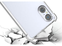 Hoch transparenter TPU Gummi Schutz Handy Hülle Clear Case klar mit verstärkten Schutzecken Bumper für das Sony Xperia 5 V Display und Gehäuse in transparent von Screenguard
