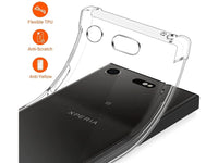 Hoch transparenter TPU Gummi Schutz Handy Hülle Clear Case klar mit verstärkten Schutzecken Bumper für das Sony Xperia XZ1 Compact Display und Gehäuse in transparent von Screenguard