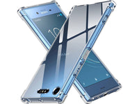 Hoch transparenter TPU Gummi Schutz Handy Hülle Clear Case klar mit verstärkten Schutzecken Bumper für das Sony Xperia XZ1 Display und Gehäuse in transparent von Screenguard