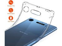 Hoch transparenter TPU Gummi Schutz Handy Hülle Clear Case klar mit verstärkten Schutzecken Bumper für das Sony Xperia XZ1 Display und Gehäuse in transparent von Screenguard