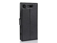 Lederhülle Karten Wallet Ledertasche Etui für Sony Xperia XZ1 in schwarz von Screenguard