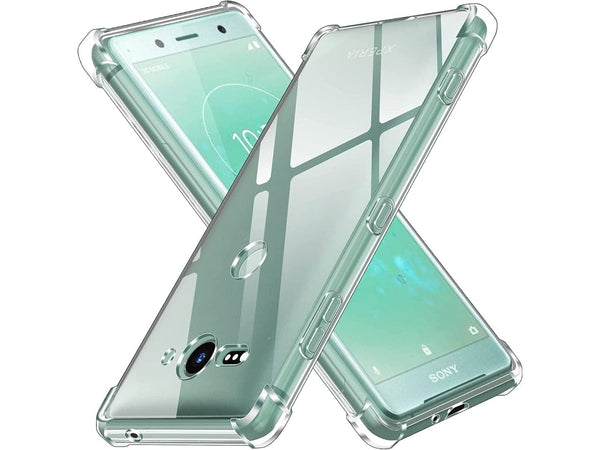 Hoch transparenter TPU Gummi Schutz Handy Hülle Clear Case klar mit verstärkten Schutzecken Bumper für das Sony Xperia XZ2 Compact Display und Gehäuse in transparent von Screenguard