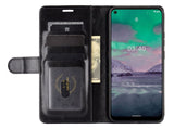 Lederhülle Karten Wallet Ledertasche Etui für Nokia 3.4 in schwarz von Screenguard