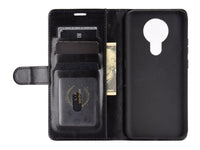 Lederhülle Karten Wallet Ledertasche Etui für Nokia 3.4 in schwarz von Screenguard