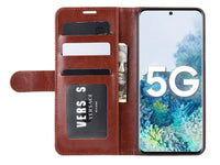 Lederhülle Karten Wallet Ledertasche Etui für Samsung Galaxy S20 FE in braun von Screenguard