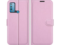Lederhülle Karten Wallet Ledertasche Etui für Wiko Power U30 in rosa von Screenguard