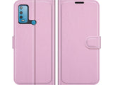 Lederhülle Karten Wallet Ledertasche Etui für Wiko Power U30 in rosa von Screenguard