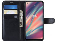 Lederhülle Karten Wallet Ledertasche Etui für Wiko View 5 in schwarz von Screenguard