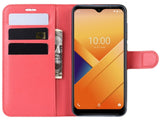 Lederhülle Karten Wallet Ledertasche Etui für Wiko Y81 in rot von Screenguard