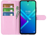 Lederhülle Karten Wallet Ledertasche Etui für Wiko Y82 in rosa von Screenguard