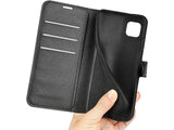 Lederhülle Karten Wallet Ledertasche Etui für Wiko Y82 in schwarz von Screenguard