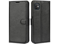 Lederhülle Karten Wallet Ledertasche Etui für Wiko Y82 in schwarz von Screenguard