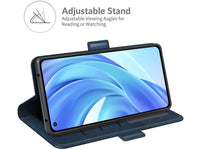 Veganes Flip Case Leder Etui Hülle mit Karten Fächer und Sichtfenster für Xiaomi 11 Lite 5G NE in dunkelblau von Screenguard