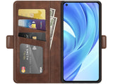 Veganes Flip Case Leder Etui Hülle mit Karten Fächer und Sichtfenster für Xiaomi 11 Lite 5G NE in mokka von Screenguard