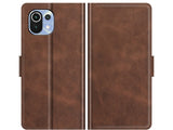 Veganes Flip Case Leder Etui Hülle mit Karten Fächer und Sichtfenster für Xiaomi 11 Lite 5G NE in mokka von Screenguard
