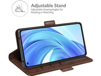 Veganes Flip Case Leder Etui Hülle mit Karten Fächer und Sichtfenster für Xiaomi 11 Lite 5G NE in mokka von Screenguard