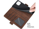 Veganes Flip Case Leder Etui Hülle mit Karten Fächer und Sichtfenster für Xiaomi 11 Lite 5G NE in mokka von Screenguard