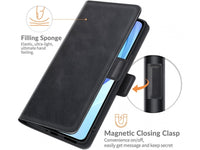 Veganes Flip Case Leder Etui Hülle mit Karten Fächer und Sichtfenster für Xiaomi 11 Lite 5G NE in schwarz von Screenguard