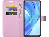 Lederhülle Karten Wallet Ledertasche Etui für Xiaomi 11 Lite 5G NE in rosa von Screenguard