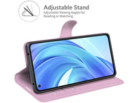 Lederhülle Karten Wallet Ledertasche Etui für Xiaomi 11 Lite 5G NE in rosa von Screenguard