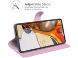 Lederhülle Karten Wallet Ledertasche Etui für Xiaomi 11T in rosa von Screenguard