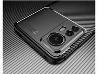 Hochwertig stabile Soft TPU Smartphone Handy Hülle im Carbon Design für Xiaomi 12 zum Schutz des Display und Gehäuse Cover in schwarz von Screenguard