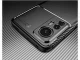 Hochwertig stabile Soft TPU Smartphone Handy Hülle im Carbon Design für Xiaomi 12 zum Schutz des Display und Gehäuse Cover in schwarz von Screenguard