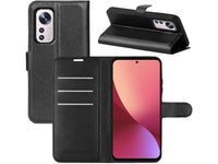 Lederhülle Portemonnaie Karten Ledertasche für Xiaomi 12 in schwarz von Screenguard