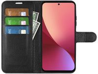 Lederhülle Karten Wallet Ledertasche Etui für Xiaomi 12 in schwarz von Screenguard