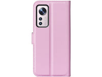 Lederhülle Karten Wallet Ledertasche Etui für Xiaomi 12 Lite in rosa von Screenguard