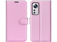 Lederhülle Karten Wallet Ledertasche Etui für Xiaomi 12 Pro in rosa von Screenguard